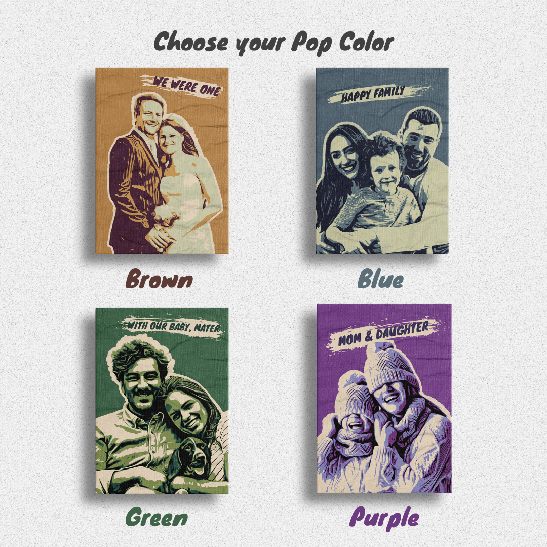 Gepersonaliseerd Pop Art Canvas – Persoonlijk Wanddecoratie Cadeau