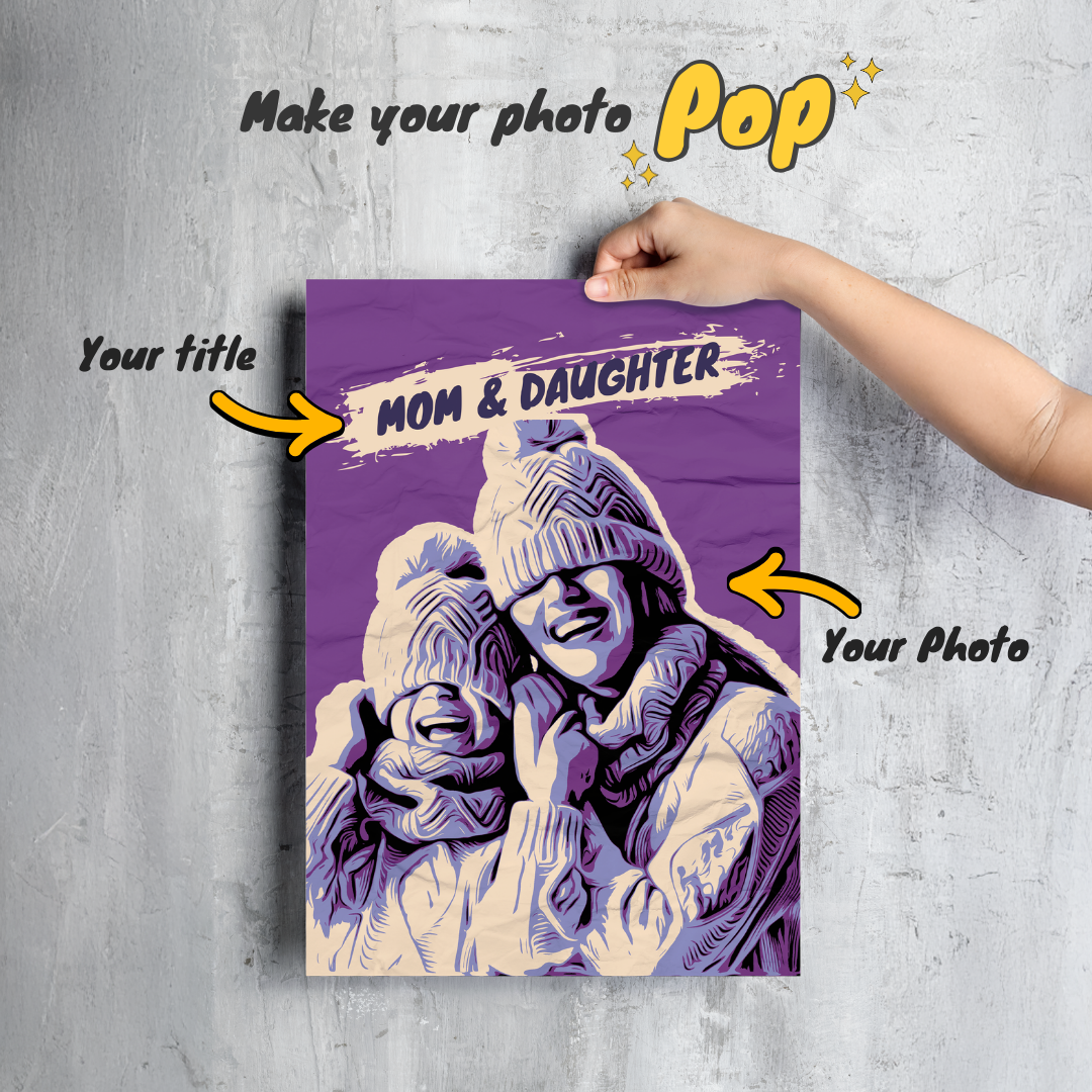 Gepersonaliseerd Pop Art Canvas – Persoonlijk Wanddecoratie Cadeau